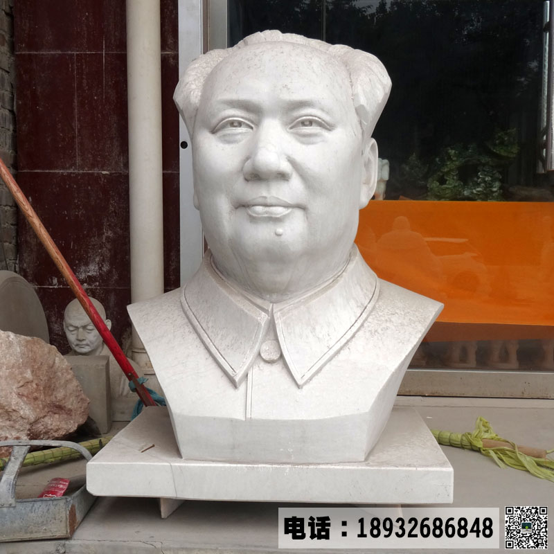天然汉白玉石雕胸像造型图片 支持定做各种人物石雕造型 名人伟人雕像加工厂